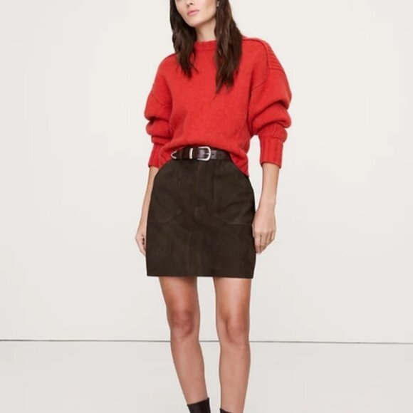 Banana Republic 100% Genuine Leather Mini Skirt – Brown – Size 14 - Picture 6 of 6